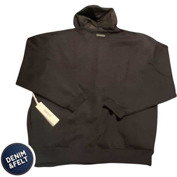 ESSENTIALS FEAR OF GOD ESSENTIALS SPRING NYLON FLEECE HOODIE| Jet Black| NEW/NWT - Picture 9 of 16